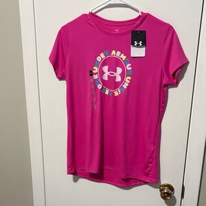 Under Armour Vibrant Pink Logo Tee